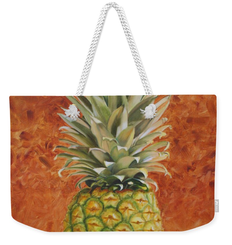 Pineapple Weekender Tote Bag featuring the painting Pineapple by Jimmie Bartlett