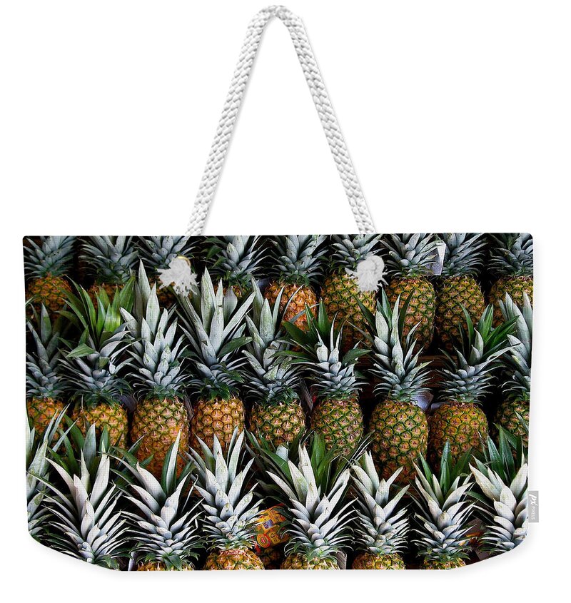 Pineapples Weekender Tote Bag featuring the photograph Pineapples by Gia Marie Houck