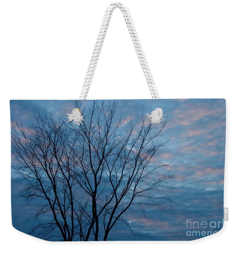 Sunset Sky Weekender Tote Bag featuring the photograph Pink and Blue by Cheryl Baxter