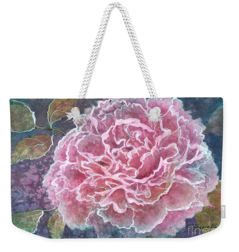 Water Http://fineartamerica.com/images-medium/pink-beauty-barbara-jewell.jpg?timestamp=1338949785color Paintings Weekender Tote Bag featuring the painting Pink Beauty by Barbara Jewell