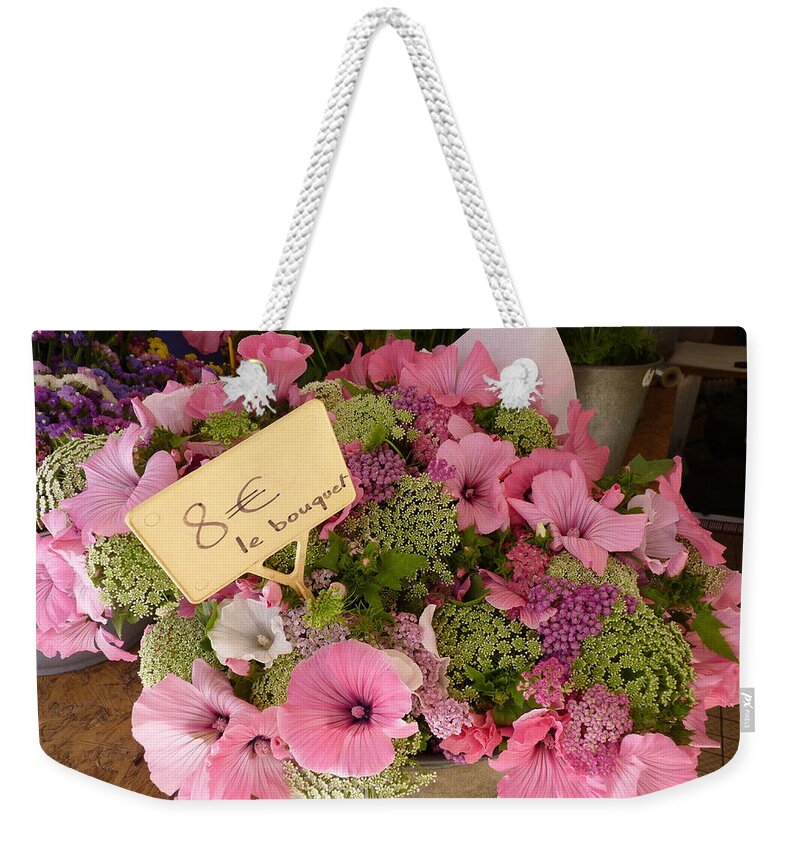 Flower Weekender Tote Bag featuring the photograph Pink Bouquet by Carla Parris