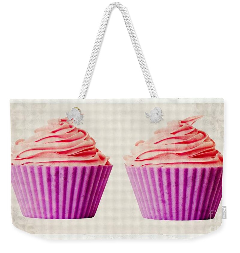 Twin Weekender Tote Bag featuring the photograph Pink Cupcakes by Edward Fielding