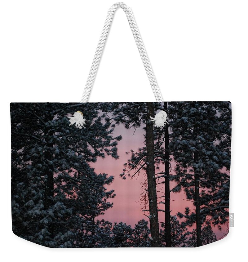 Dakota Weekender Tote Bag featuring the photograph Pink Mountain Morning by Greni Graph