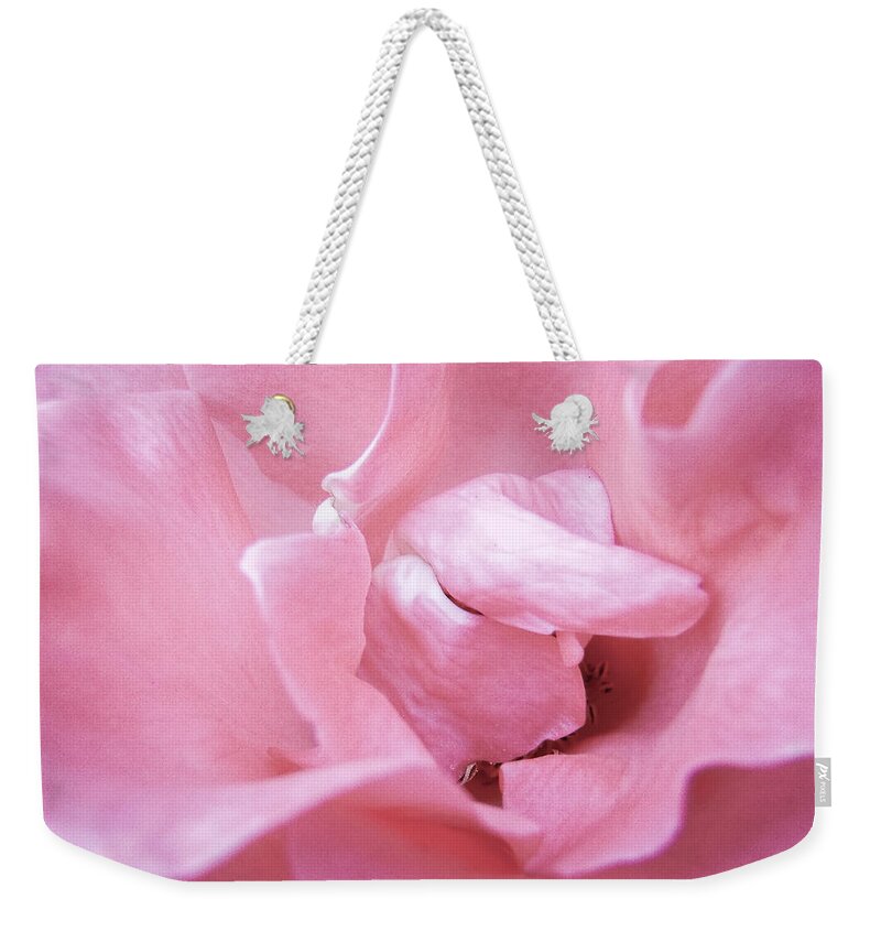 Rose Weekender Tote Bag featuring the photograph Pink Romance by Roxy Hurtubise