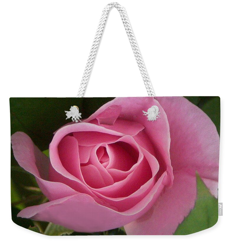 Flower Weekender Tote Bag featuring the photograph Pink by Susan Eileen Evans