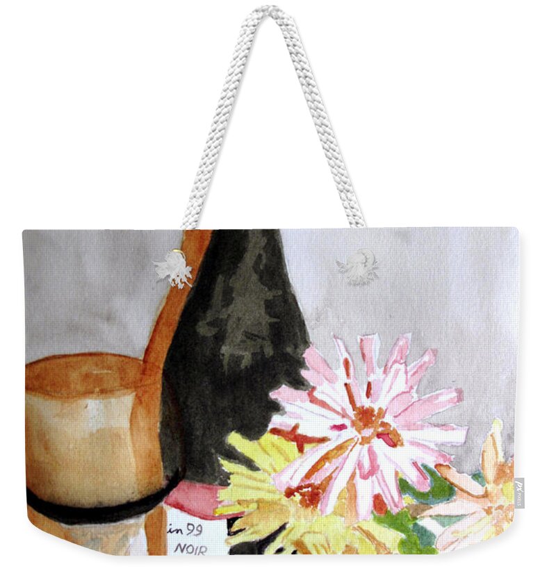 Pinot Noir Weekender Tote Bag featuring the painting Pinot Noir by Sandy McIntire