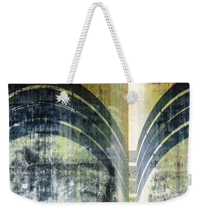 Cement Wall Weekender Tote Bag featuring the photograph Piped Abstract by Carolyn Marshall