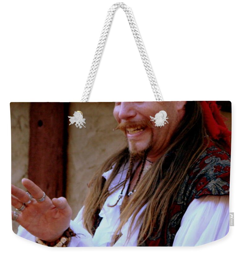 Fine Art Weekender Tote Bag featuring the photograph Pirate Shantyman by Rodney Lee Williams