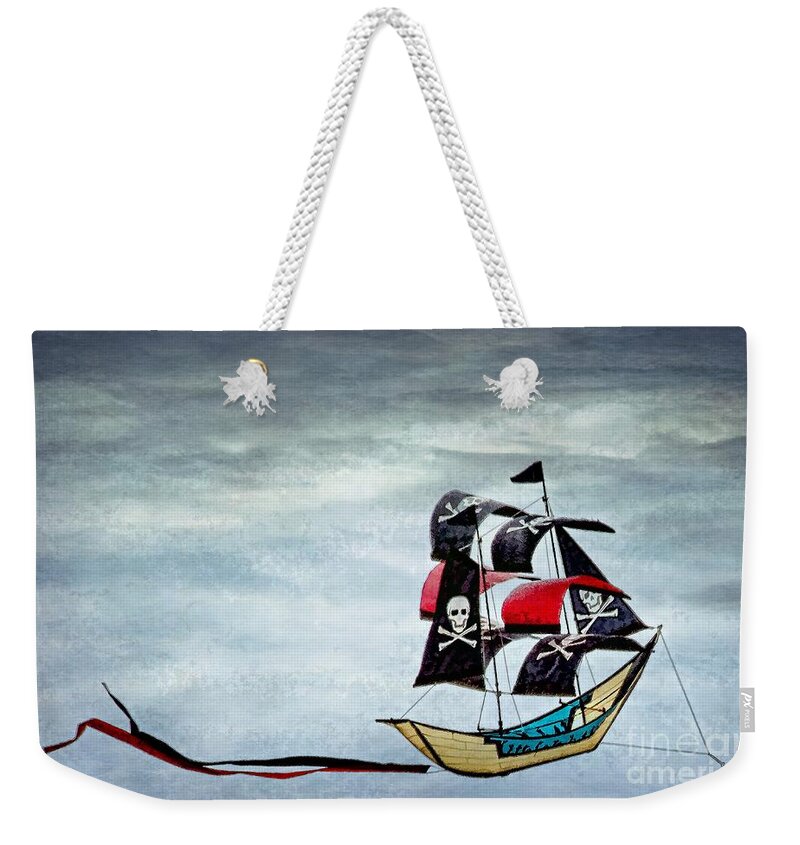 Kite Weekender Tote Bag featuring the photograph Pirate Ship by Peggy Hughes