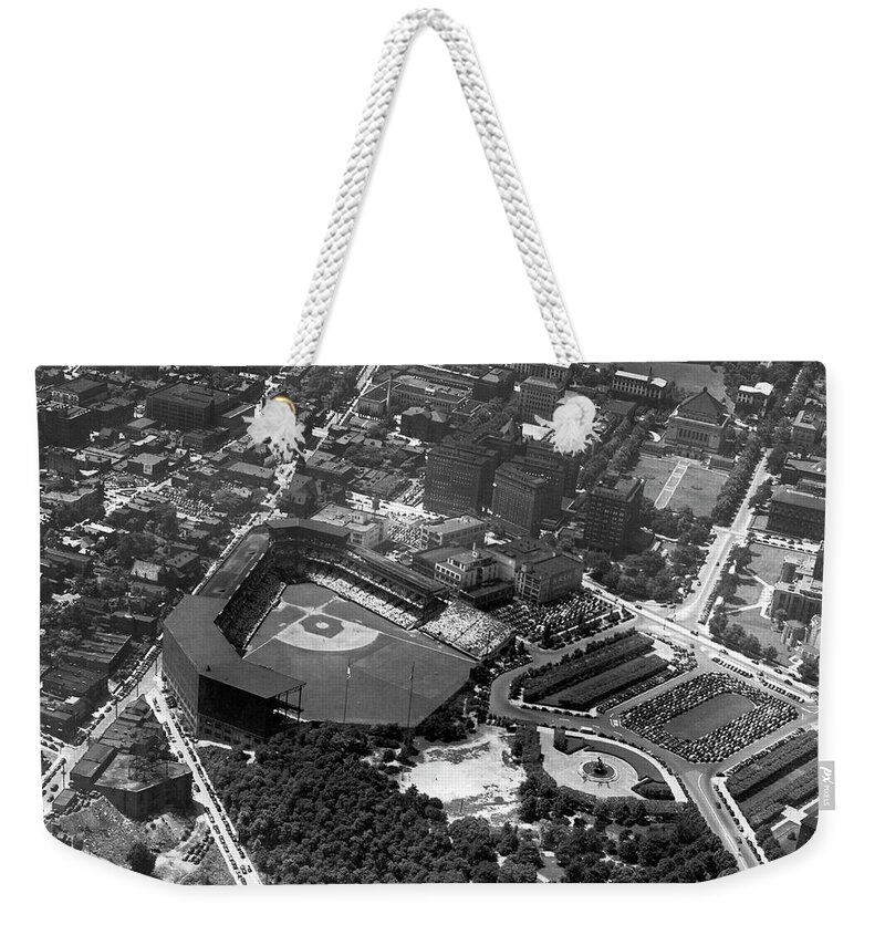 1930s Weekender Tote Bag featuring the photograph Pirate's Forbes Field by Underwood Archives