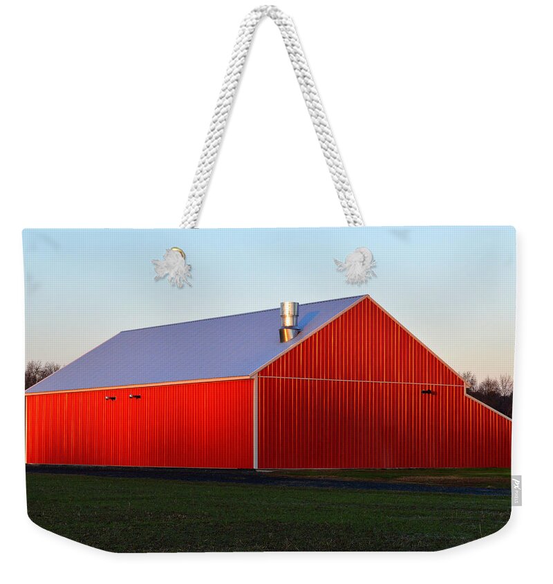 Barn Weekender Tote Bag featuring the photograph Plain Jane Red Barn by Bill Swartwout