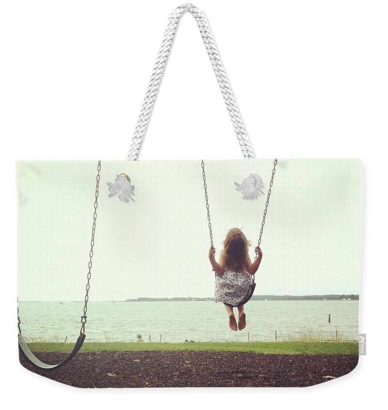 Scenics Weekender Tote Bag featuring the photograph Playground Swing by Cyndi Monaghan