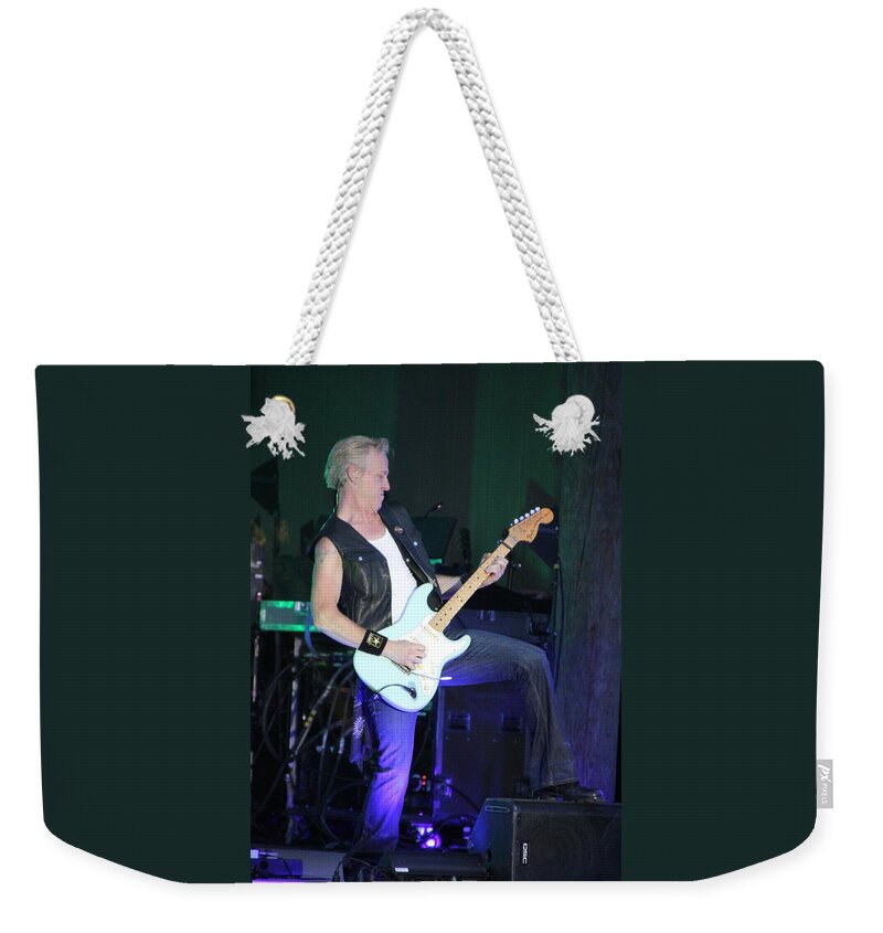 Music Weekender Tote Bag featuring the photograph Thomas Rhett Band 2014 by Valerie Collins