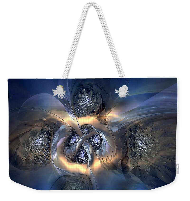 Abstract Weekender Tote Bag featuring the digital art Pleasant Effusion by Casey Kotas