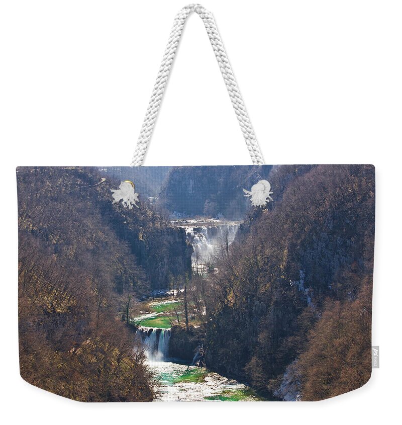 Croatia Weekender Tote Bag featuring the photograph Plitvice lakes national park canyon by Brch Photography