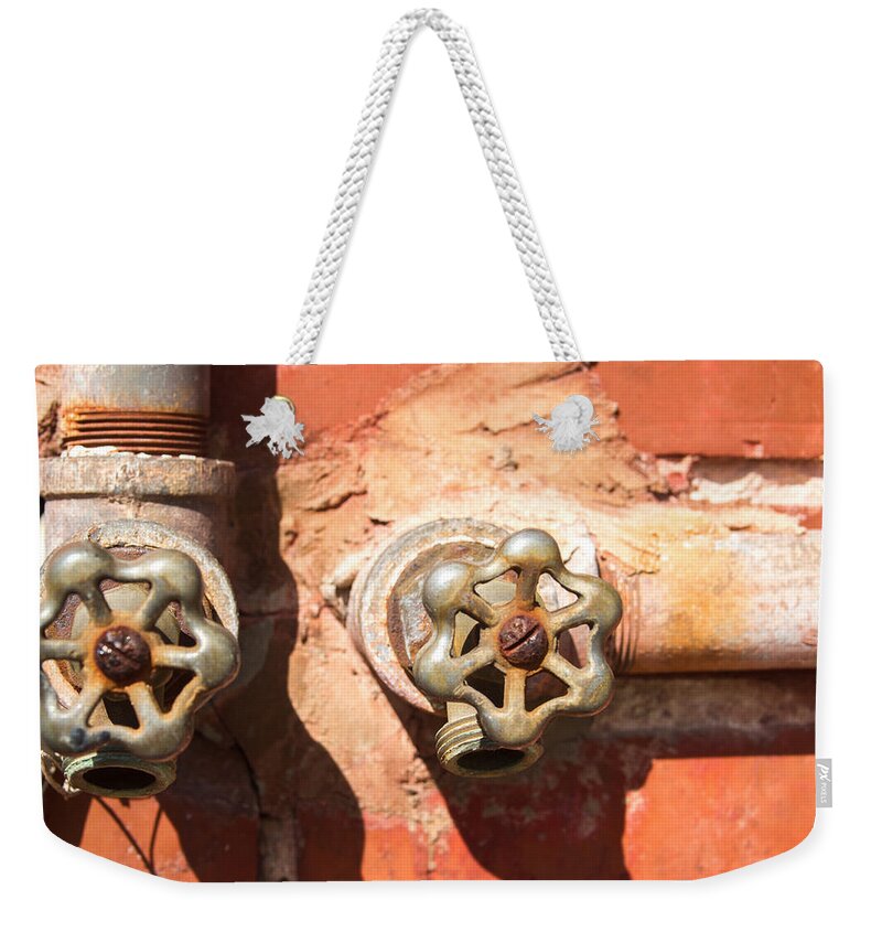 Plumbing Weekender Tote Bag featuring the photograph Plumbing and Mortar by Douglas Barnett