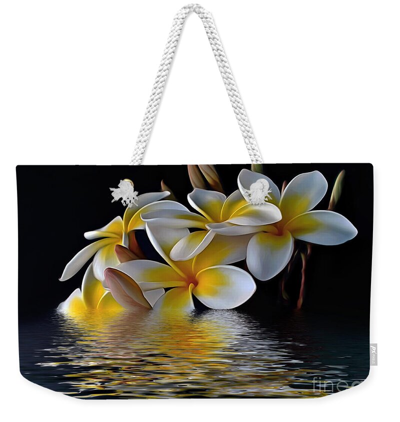 Photography Weekender Tote Bag featuring the photograph Plumeria Reflections by Kaye Menner