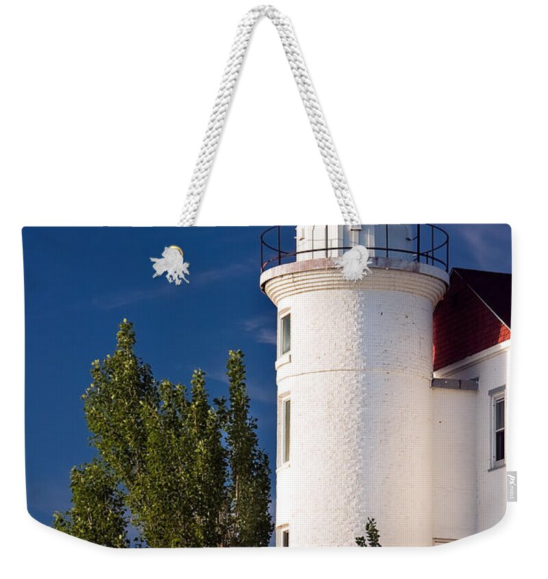 3scape Weekender Tote Bag featuring the photograph Point Betsie Lighthouse Michigan by Adam Romanowicz