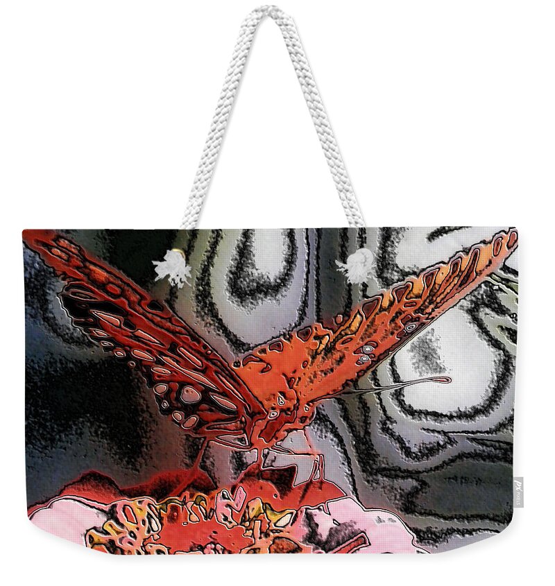 Stone Effect Of A Beautiful Weekender Tote Bag featuring the photograph Polished Fritillary by Belinda Lee