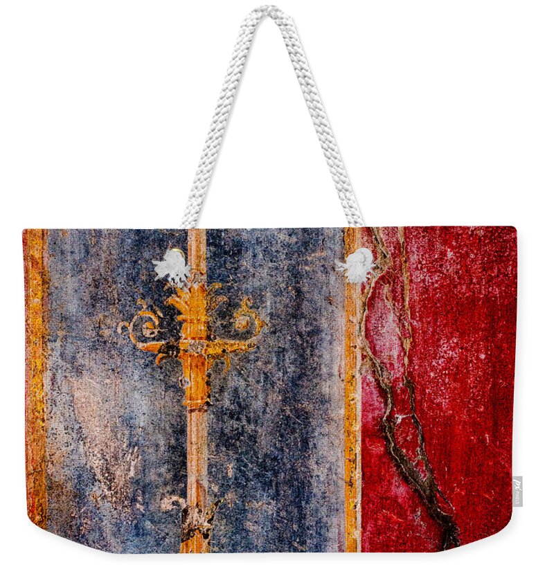 Pompei Weekender Tote Bag featuring the photograph Pompeian Wall Painting by Hakon Soreide