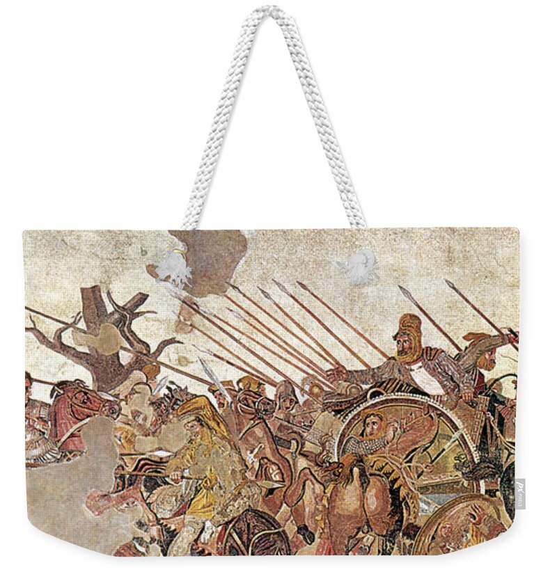 Archeology Weekender Tote Bag featuring the photograph Pompeii, Alexander Mosaic, Battle by Science Source