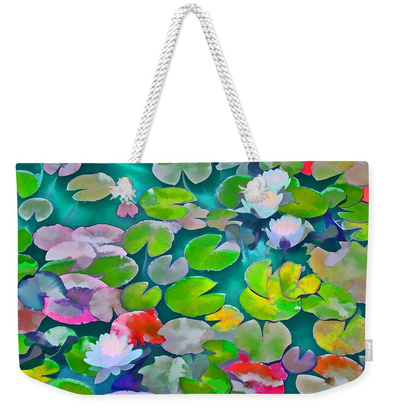 Pond Lilies Weekender Tote Bag featuring the photograph Pond Lily 5 by Pamela Cooper