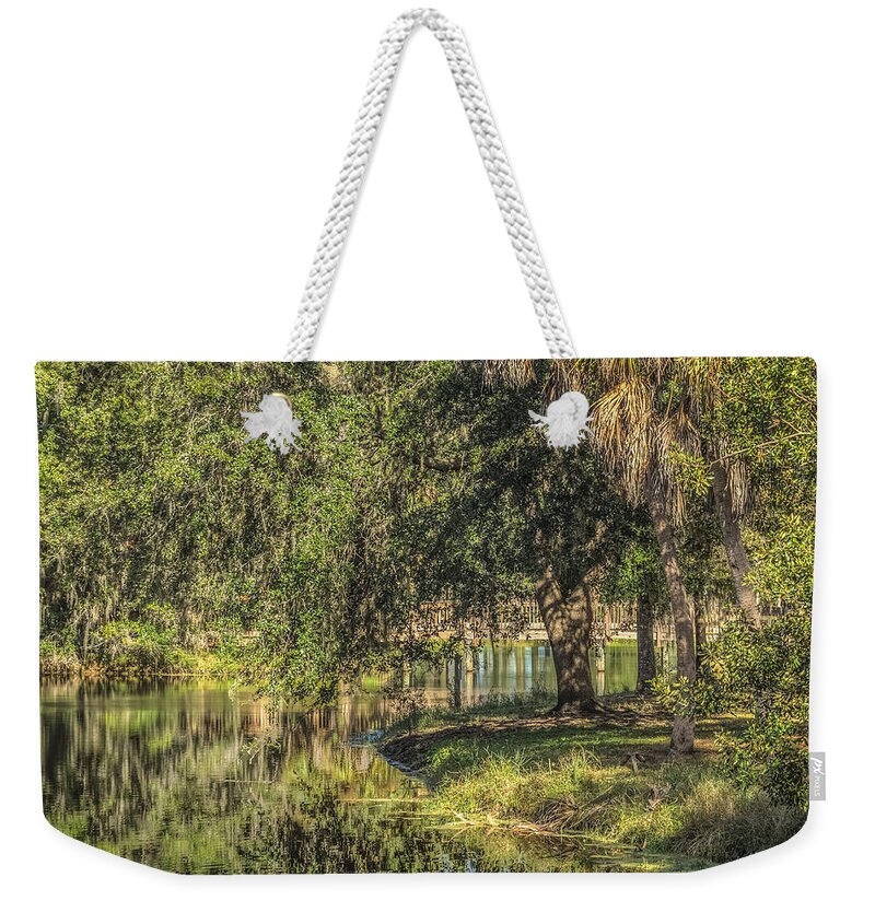 Pond Weekender Tote Bag featuring the photograph Pond Reflections by Jane Luxton