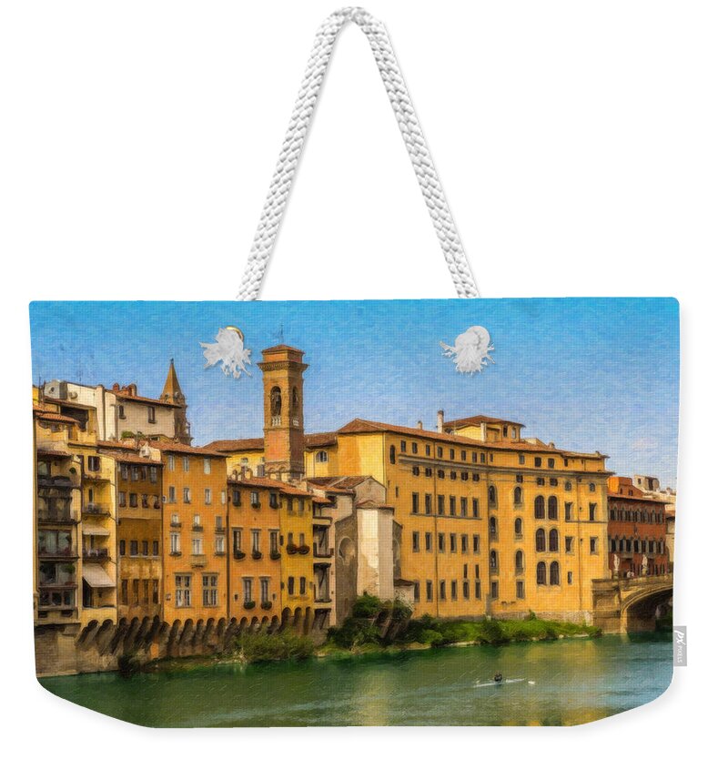 Ponte Weekender Tote Bag featuring the painting Ponte Vecchio Itl3304 by Dean Wittle