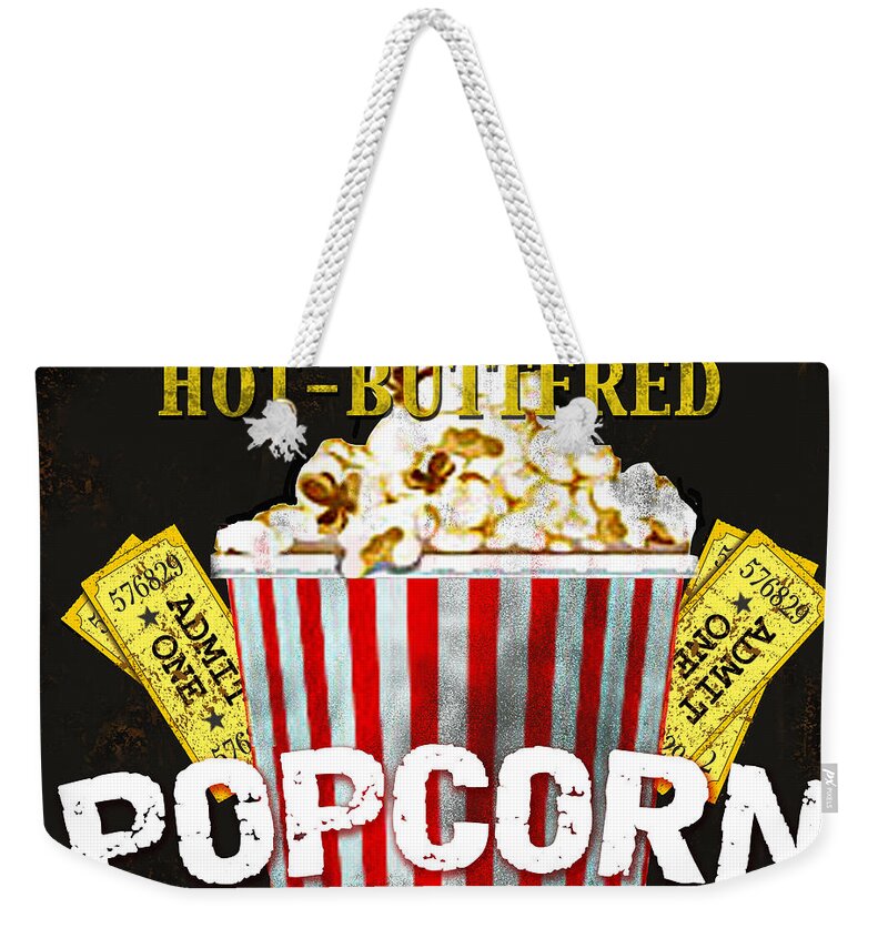 Digital Art Weekender Tote Bag featuring the digital art Popcorn Please by Jean Plout