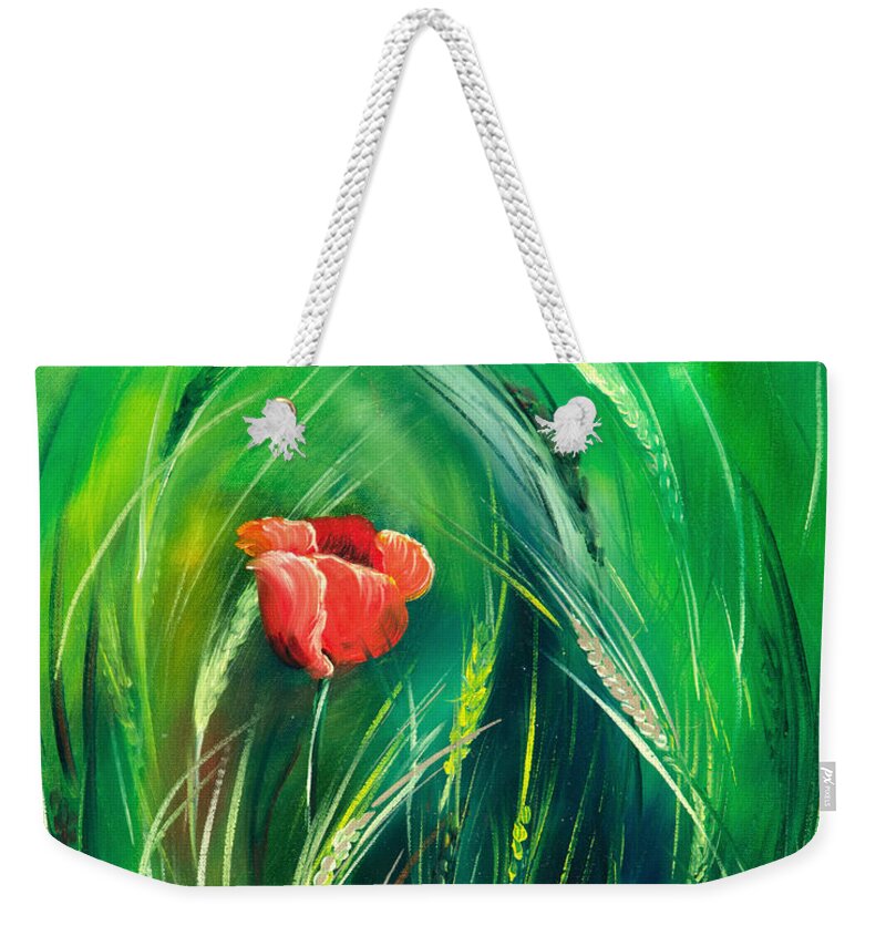 Flowers Weekender Tote Bag featuring the painting Poppy by Gina De Gorna