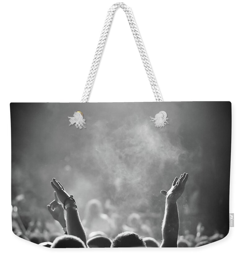 Rock Music Weekender Tote Bag featuring the photograph Popular Music Concert by Alenpopov