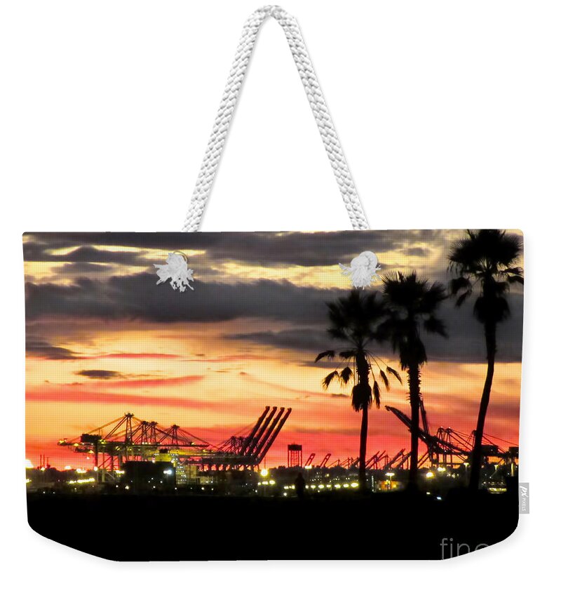 Port Of Long Beach Weekender Tote Bag featuring the photograph Port of Long Beach by Jennie Breeze