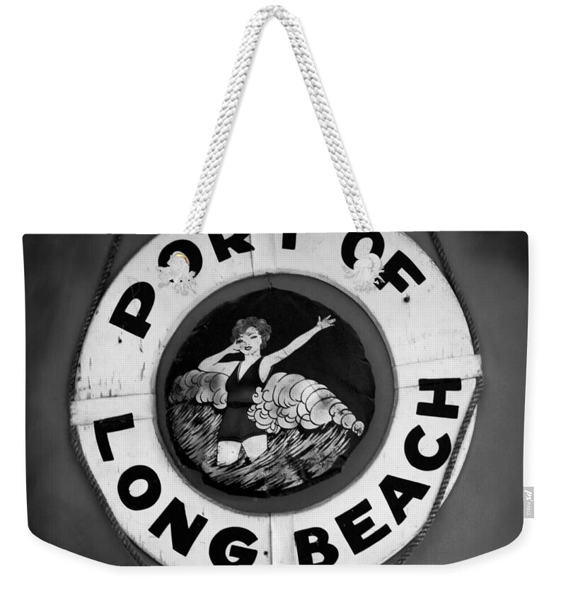 Port Of Long Beach Weekender Tote Bag featuring the photograph Port of Long Beach Life Saver By Denise Dube by Denise Dube