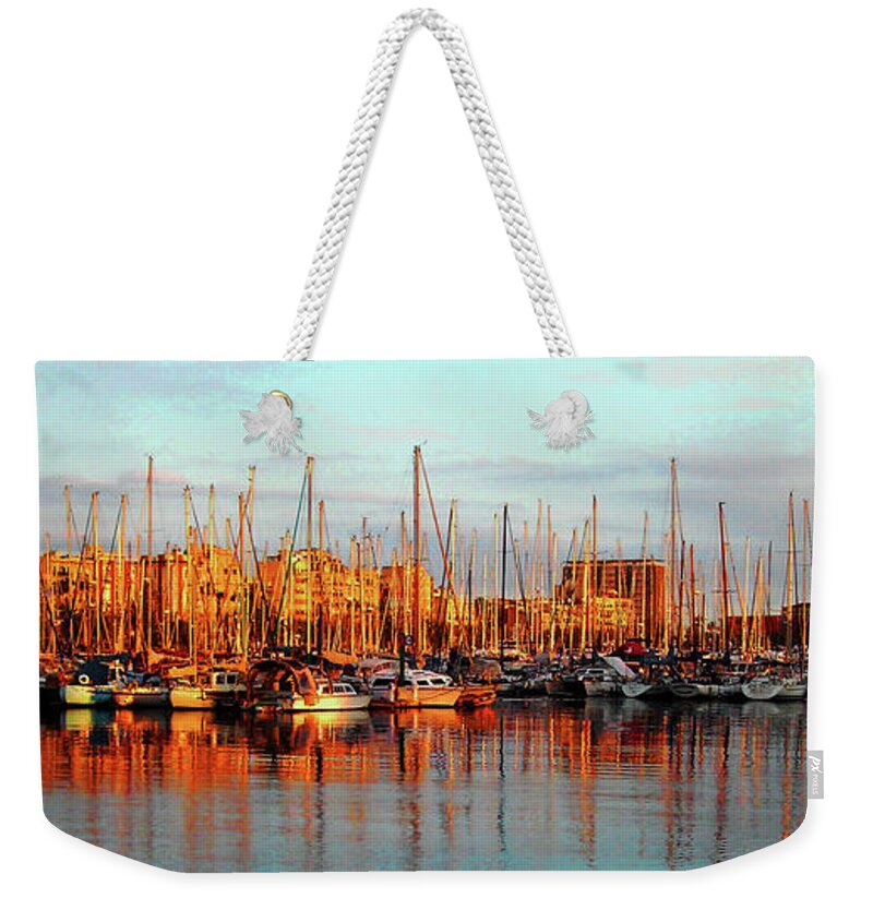 Europe Weekender Tote Bag featuring the photograph Port Vell - Barcelona by Juergen Weiss