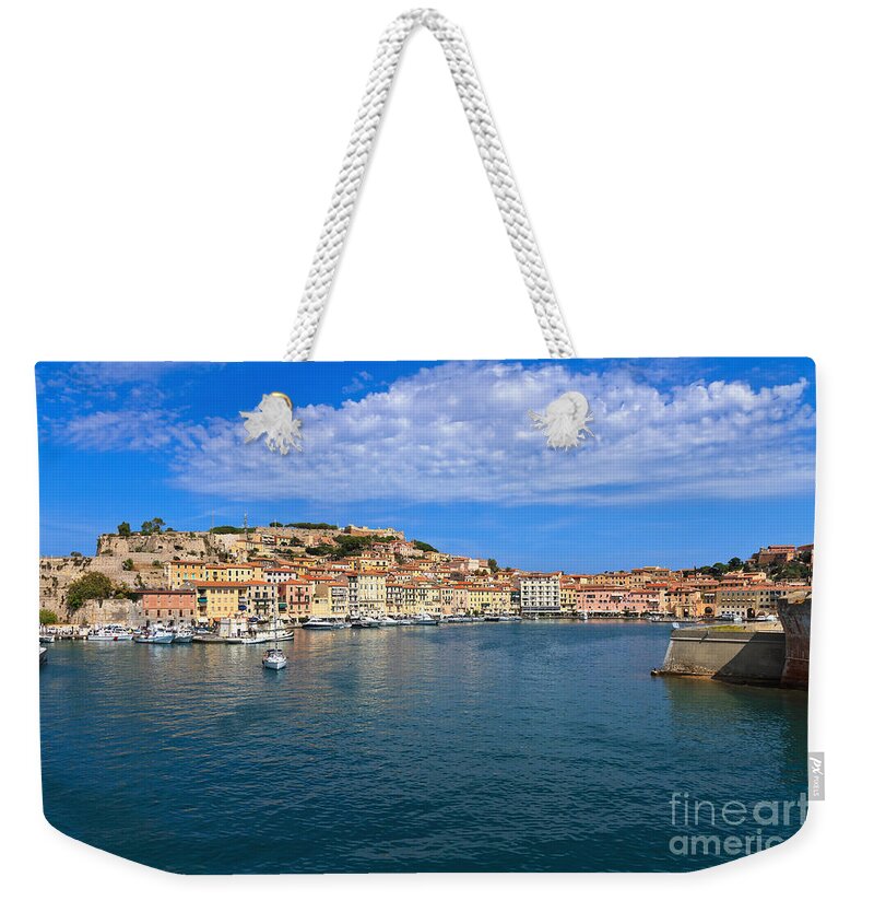 Italy Weekender Tote Bag featuring the photograph Portoferraio - view from the sea by Antonio Scarpi