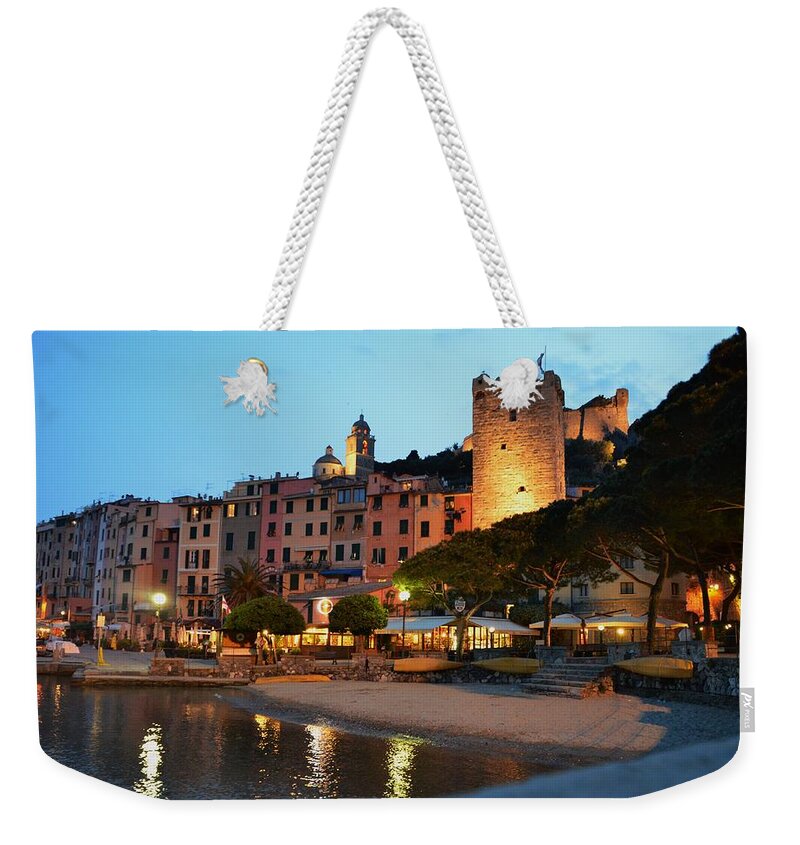 Portovenere Weekender Tote Bag featuring the photograph Portovenere at Night by Dany Lison