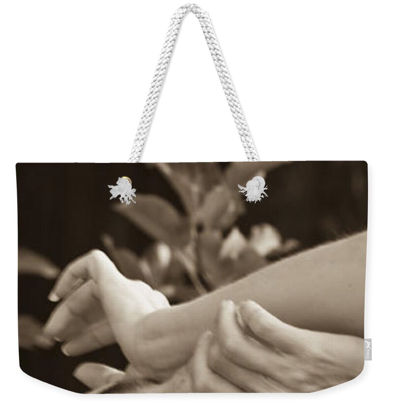 Feminine Weekender Tote Bag featuring the photograph Portrait 8 by Catherine Sobredo