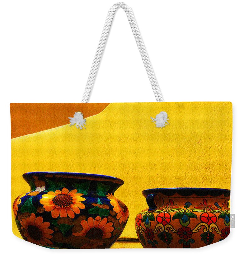 Pots Weekender Tote Bag featuring the photograph Portrait of Taos by Terry Fiala