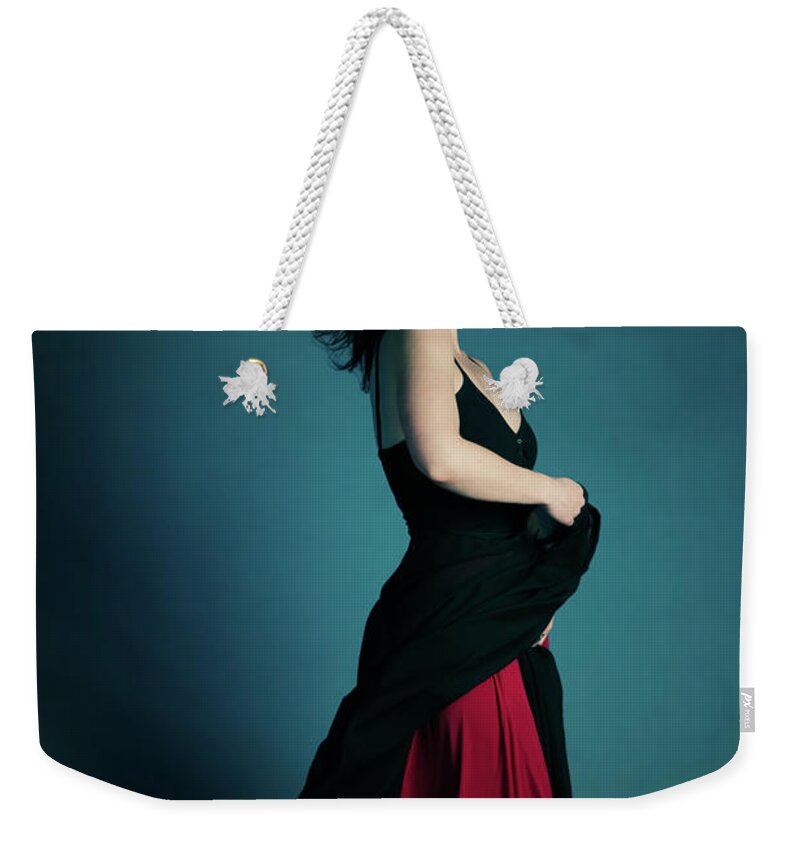 North Carolina Weekender Tote Bag featuring the photograph Portrait Of Young Woman Dancing by Pamela Mullins/pam3la Art & Photography