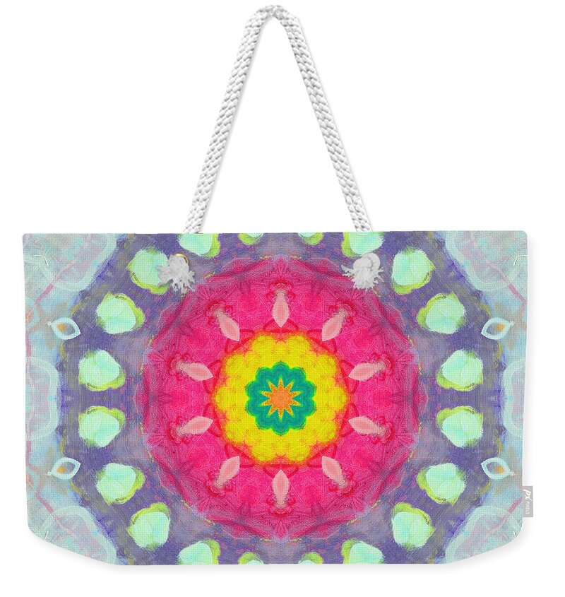 Mandala Weekender Tote Bag featuring the painting Positive Thoughts 1 by Ana Maria Edulescu