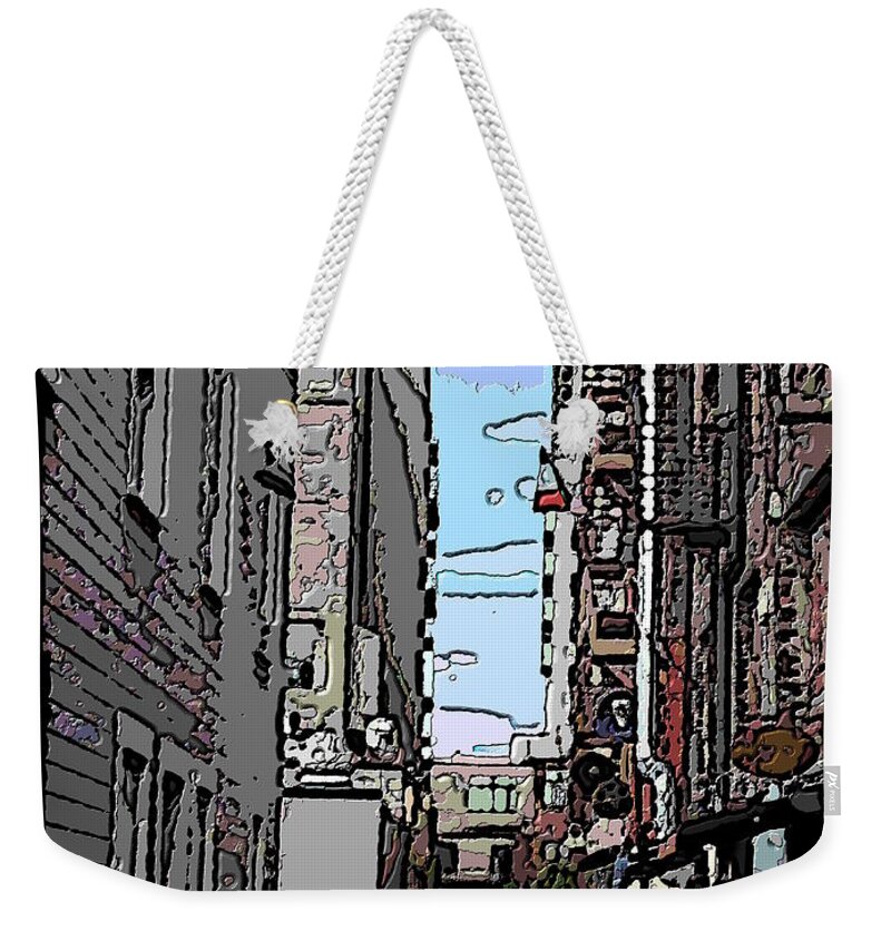 Post Alley Weekender Tote Bag featuring the digital art Post Alley 6 by Tim Allen