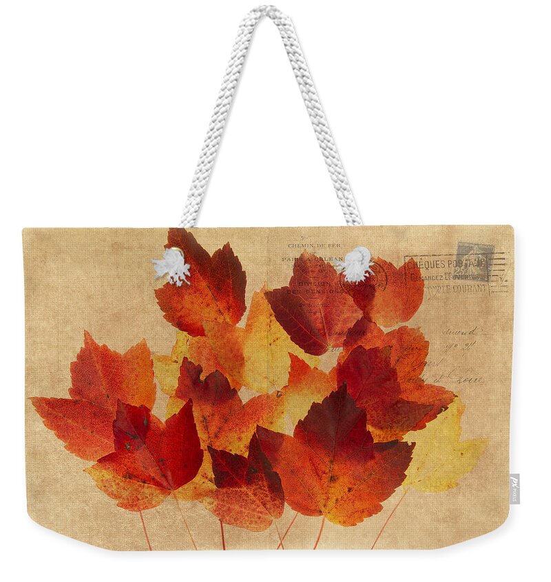Leaves Weekender Tote Bag featuring the photograph Postcard Leaves by Rebecca Cozart