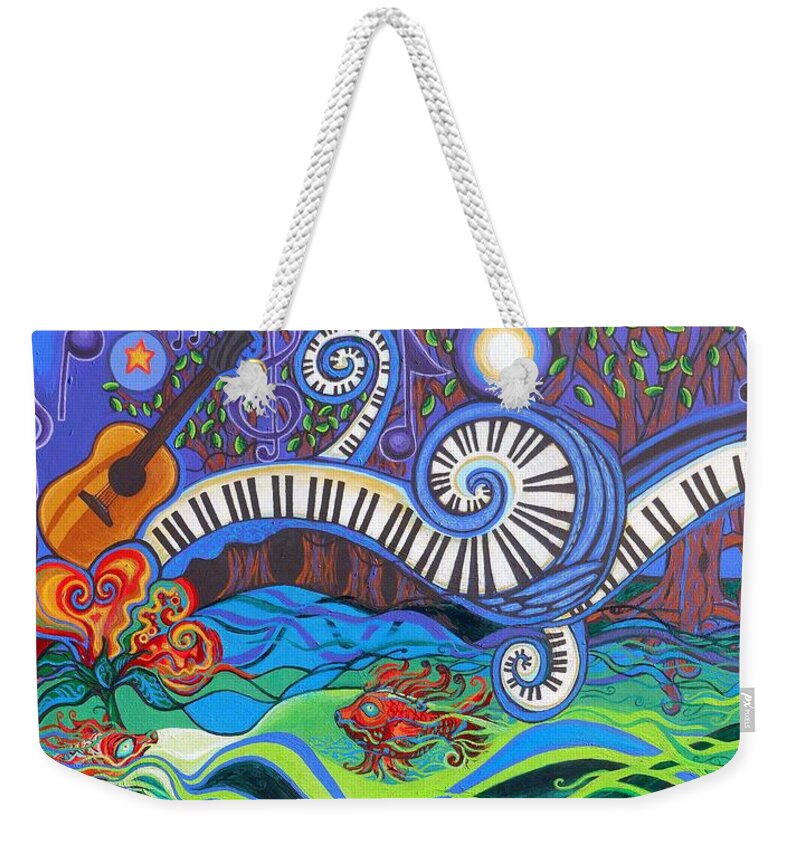 Music Weekender Tote Bag featuring the painting Power Of Music II by Genevieve Esson