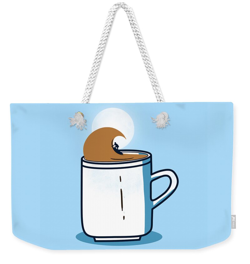 Coffee Weekender Tote Bag featuring the digital art Powered by coffee by Neelanjana Bandyopadhyay