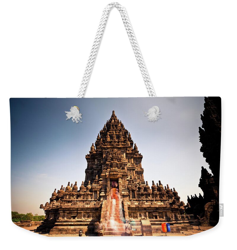 Hinduism Weekender Tote Bag featuring the photograph Prambanan Hindu Temple In Java by Zodebala