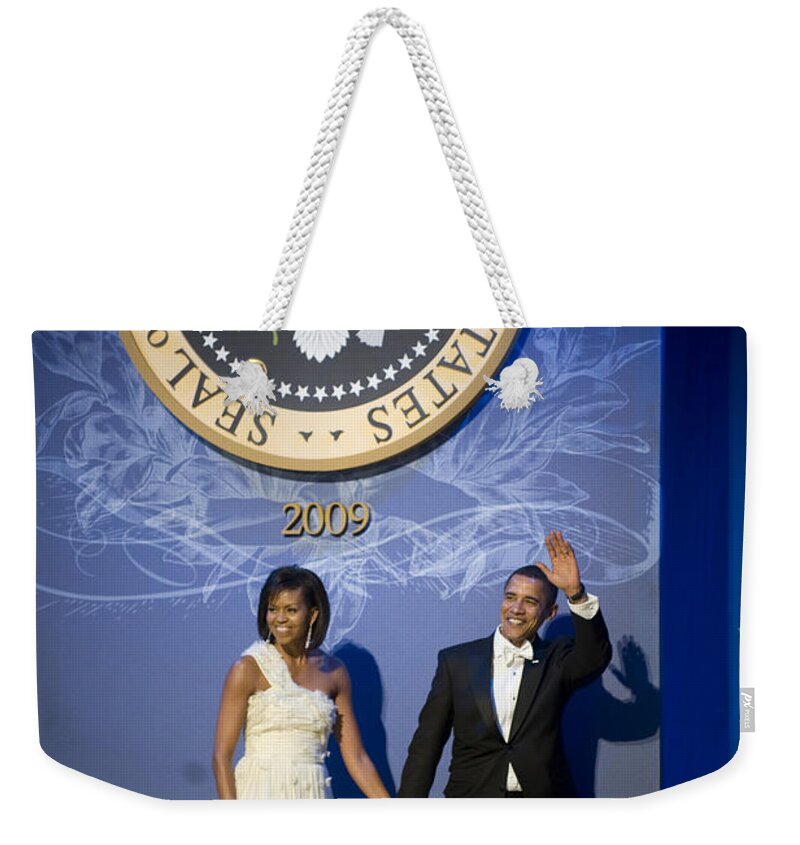 Admiral Weekender Tote Bag featuring the digital art President and Michelle Obama by had J McNeeley