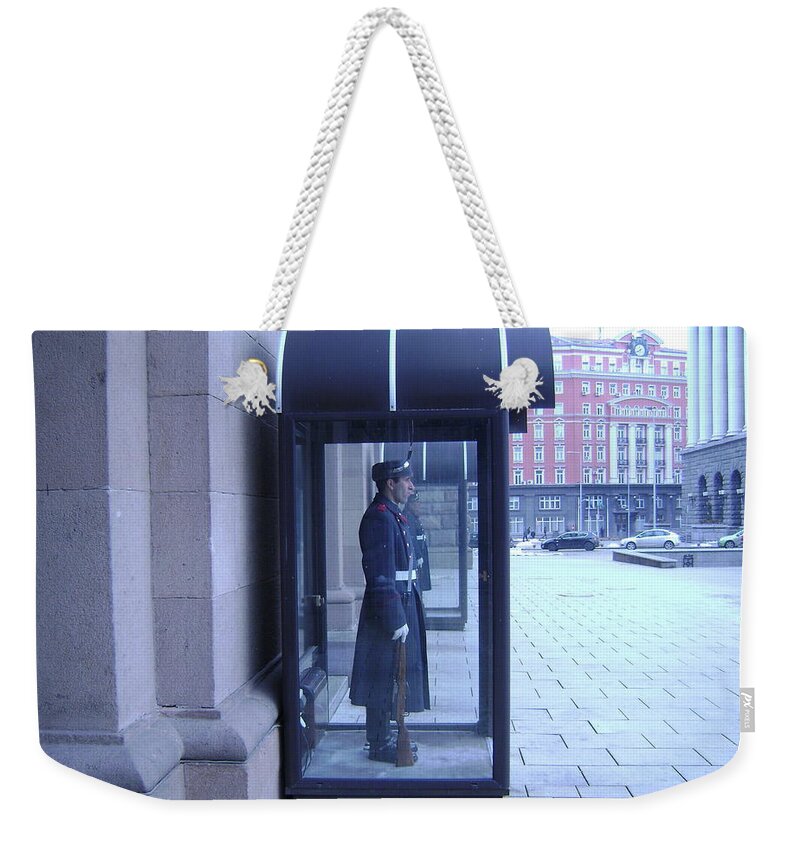 Palaces Weekender Tote Bag featuring the photograph Presidential Guard by Moshe Harboun