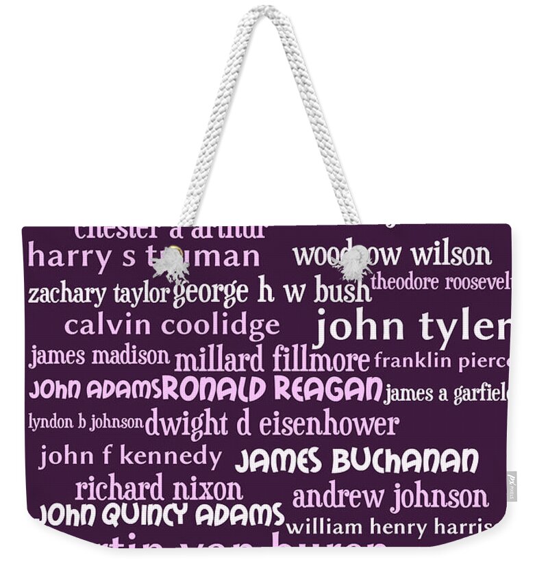 George Washington Weekender Tote Bag featuring the digital art Presidents of The United States 20130625bwmag by Wingsdomain Art and Photography