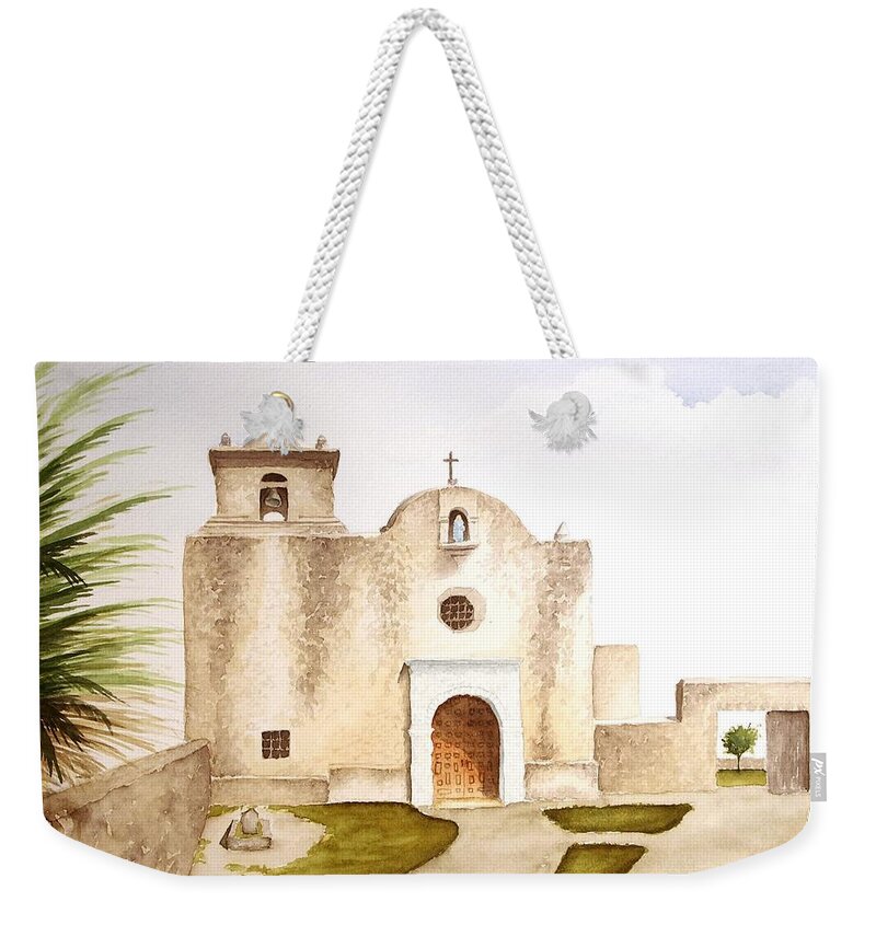 Goliad Weekender Tote Bag featuring the painting Presidio La Bahia by Richard Rooker