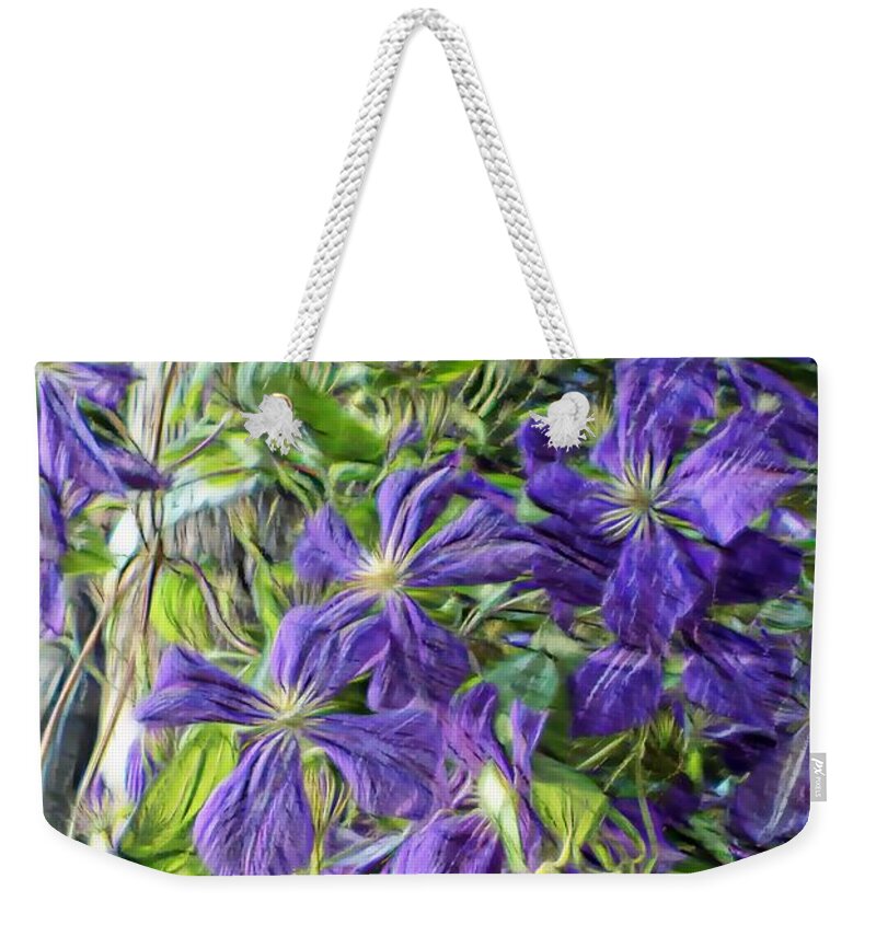 Purple Weekender Tote Bag featuring the photograph Pretty Purple Vine by Lilliana Mendez